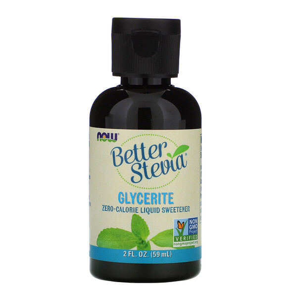 Now Foods, Better Stevia, Zero-Calorie Liquid Sweetener, Glycerite, 2 fl oz (59 ml)