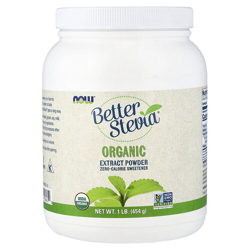 NOW Foods, Better Stevia, ekologiskt extraktpulver, 454 g