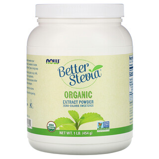 Now Foods, Better Stevia, Organic Extract Powder, 1 lb (454 g)