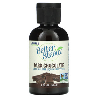 Now Foods, BetterStevia Liquid, Endulzante líquido con cero calorías, Chocolate oscuro, 2 oz (59 ml)