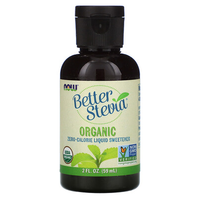 Now Foods Organic Better Stevia, Zero-Calorie Liquid Sweetener, 2 fl oz (59 ml)