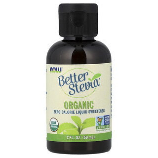 NOW Foods, Organic Better Stevia®, Zero-Calorie Liquid Sweetener, 2 fl oz (59 ml)