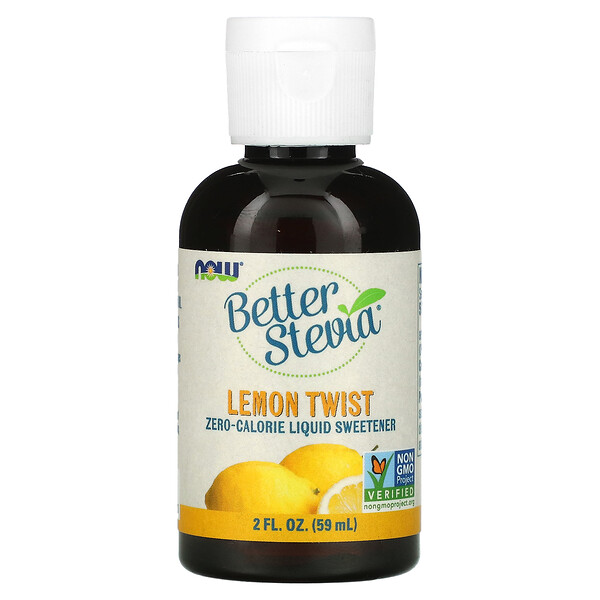 NOW Foods‏, Better Stevia, Zero-Calorie Liquid Sweetener, Lemon Twist, 2 fl oz (59 ml)