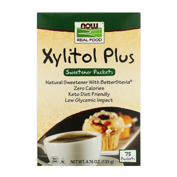 Now Foods‏, Xylitol Plus, 75 Packets, 4.76 oz (135 g)