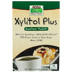 Купить Now Foods, Xylitol Plus, 75 Packets, 4.76 oz (135 g)  на IHerb