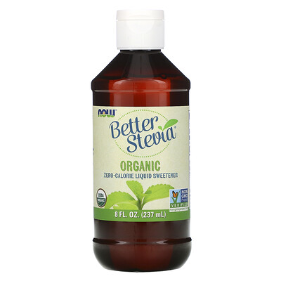 Now Foods Better Stevia, органический жидкий бескалорийный подсластитель, 237 мл (8 жидких унций)