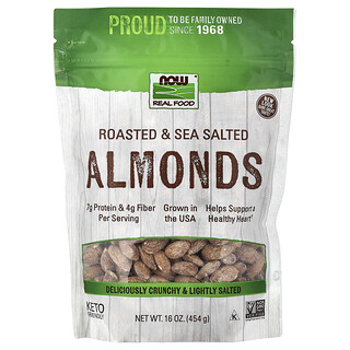 NOW Foods, Real Food, Almonds, Roasted & Sea Salted, 16 oz (454 g)