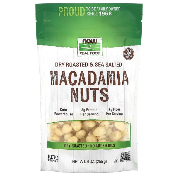 Real Food, Macadamia Nuts, Dry Roasted, Salted, 9 oz (255 g)