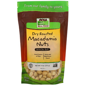 Отзывы о Now Foods, Real Food, Macadamia Nuts, Dry Roasted, Salted, 9 oz (255 g)