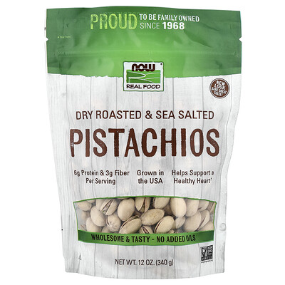 NOW Foods, Real Food, Dry Roasted & Sea Salted Pistachios, 12 oz (340 g)