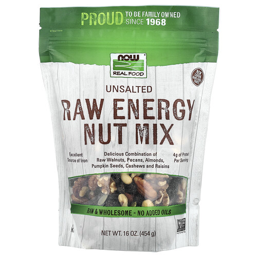 Now Foods Real Food, Raw Energy Nut Mix, Unsalted, 16 oz (454 g)