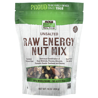 NOW Foods, Real Food, Raw Energy Nut Mix, Unsalted, 16 oz (454 g)