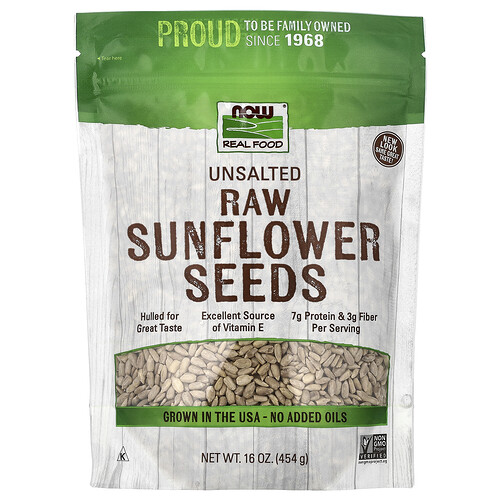 NOW Foods, Real Food, Raw Sunflower Seeds, Unsalted, 16 oz (454 g)