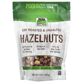 NOW Foods, Hazelnuts, Dry Roasted & Unsalted, 16 oz (454 g)