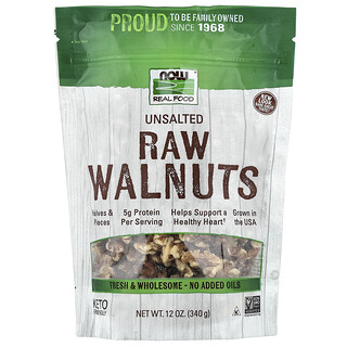 NOW Foods, Real Food, Nueces crudas, Sin sal, 340 g (12 oz)