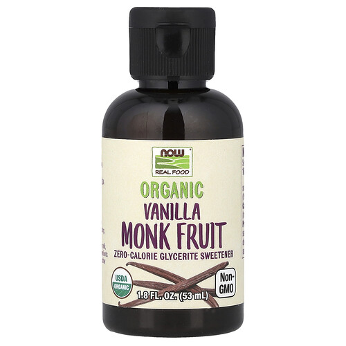 Now Foods Real Food, Organic Monk Fruit, Vanilla, 1.8 fl oz (53 ml)
