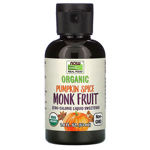 Отзывы о Now Foods, Real Food, Organic Monk Fruit, Zero-Calorie Liquid Sweetener, Pumpkin Spice, 1.8 fl oz (53 ml)