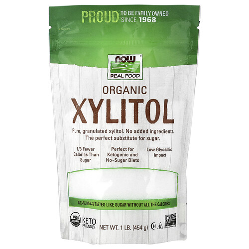 Now Foods Real Food, Organic Xylitol, 1 lb (454 g)