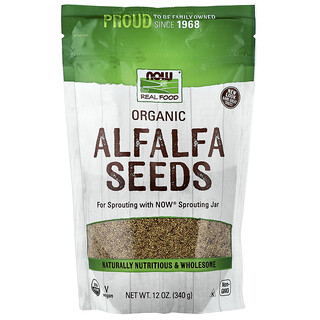 NOW Foods, Semillas de alfalfa orgánica`` 340 g (12 oz)