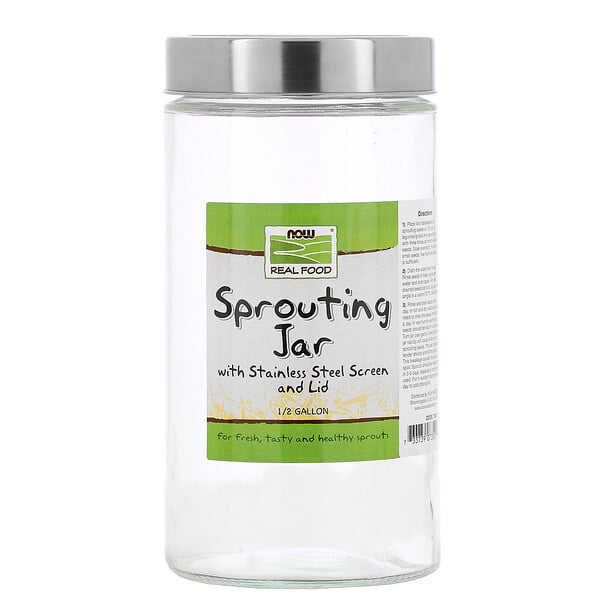 Now Foods, Sprouting Jar, 1,89 л (1/2 галлона)