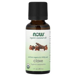 NOW Foods, Aceites esenciales orgánicos, Clavo, 30 ml (1 oz. líq.)