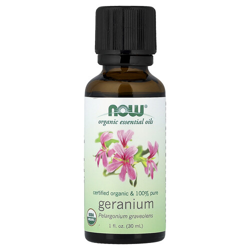NOW Foods, Essential Oils, Organic Geranium, 1 fl oz (30 ml)