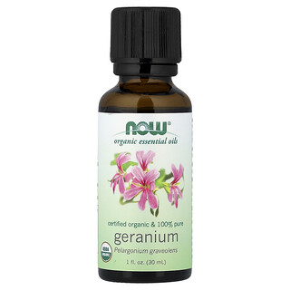 NOW Foods, Essential Oils, Organic Geranium, 1 fl oz (30 ml)