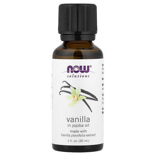 NOW Foods, Solutions, Vanilla in Jojoba Oil, 1 fl oz (30 ml)
