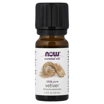 NOW Foods, Aceites esenciales, Vetiver 100% puro, 10 ml (1/3 oz. Líq.)