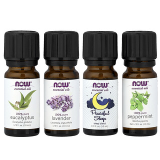 NOW Foods, Let There Be Peace & Quiet™, Kit Minyak Pati Relaxing, 4 Botol, 1/3 fl oz (10 ml) Setiap satu