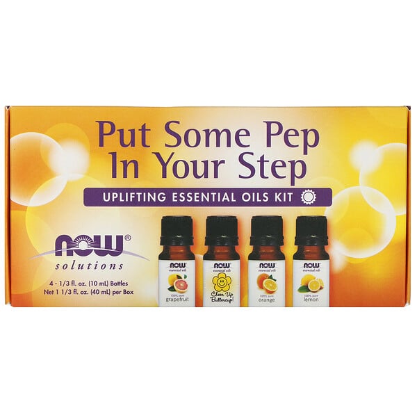 Essential Oils Kit, Put Some Pep in Your Step, Uplifting , 4 Bottles, 1/3 fl oz (10 ml)