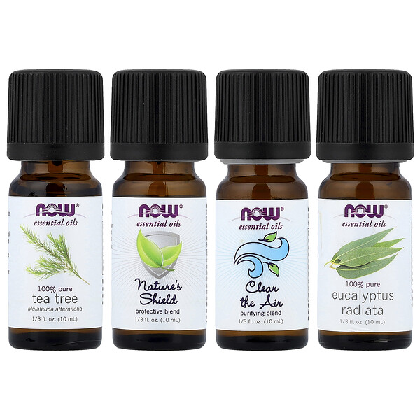 NOW Foods Solutions, Seasonal Changes, Balancing Essential Oils Kit, 4 Bottles, 1/3 fl oz (10 ml) Each