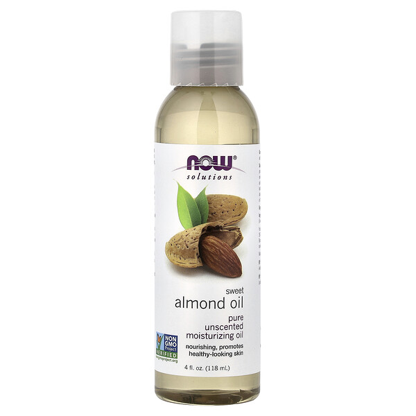 NOW Foods Solutions, Sweet Almond Oil, Unscented, 4 fl oz (118 ml)