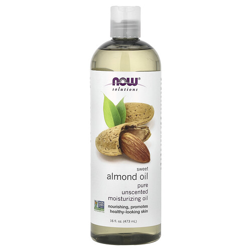 Now Foods Solutions, Sweet Almond Oil, Pure Moisturizing Oil, Unscented, 16 fl oz (473 ml)