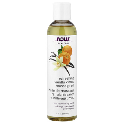 NOW Foods, Solutions, Aceite de masaje refrescante, Vainilla y cítricos, 237 ml (8 oz. líq.)