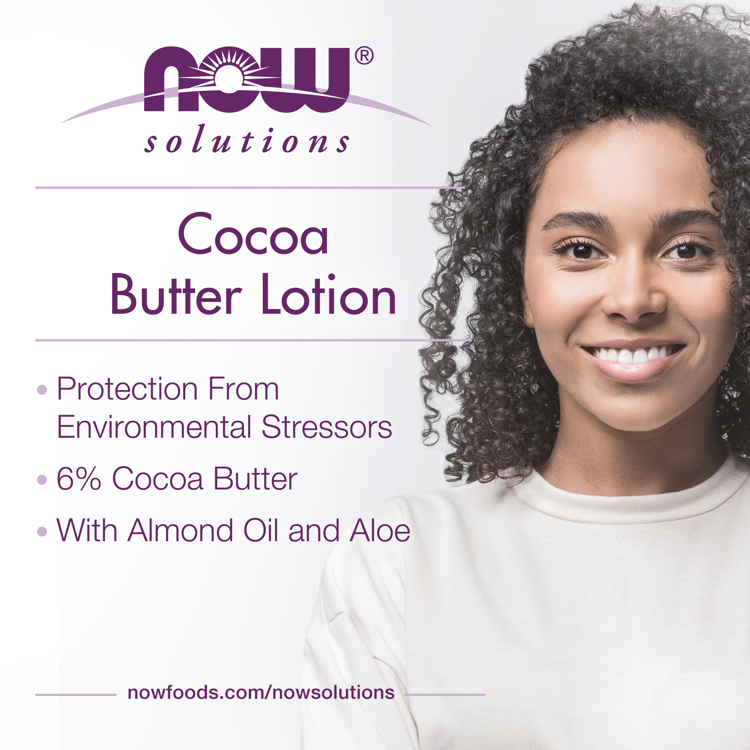 NOW Foods, Solutions, Cocoa Butter Lotion, 8 fl oz (237 ml)