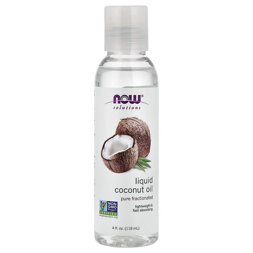 NOW Foods, Solutions, Liquid Coconut Oil, Pure Fractionated, 4 fl oz (118 ml)