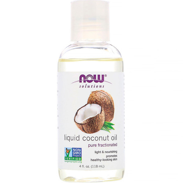 Now Foods, Solutions, Liquid Coconut Oil, Pure Fractionated, 4 fl oz