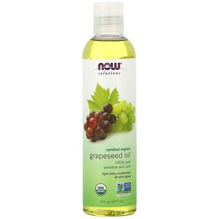 Now Foods, Soluciones, aceite de semilla de uva orgánica, 8 fl. Oz (237 ml)