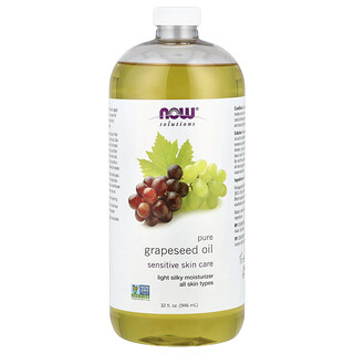 NOW Foods, Solutions, Aceite de semilla de uva puro, Todo tipo de piel, 946 ml (32 oz. líq.)