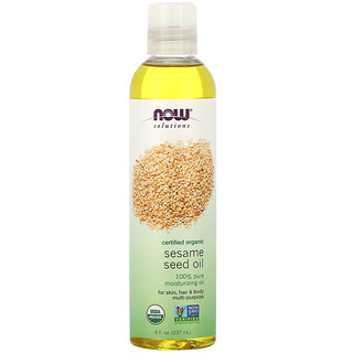 Now Foods, Now Solutions, huile de graines de sésame certifiée biologique, 8 fl oz (237 ml)