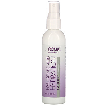 Now Foods Solutions, Hyaluronic Acid Hydration Facial Mist, 4 fl oz (118 ml)