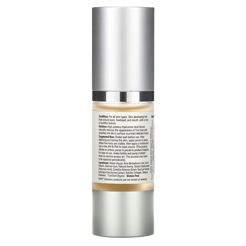 Now Foods, Solutions, Hyaluronic Acid Firming Serum, 1 fl oz (30 ml