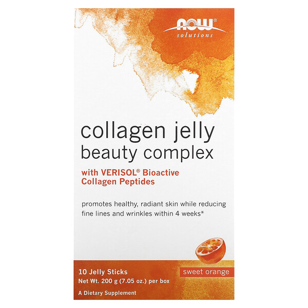 NOW Foods, Solutions, Collagen Jelly Beauty Complex, Sweet Orange, 10 ...