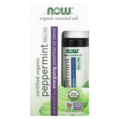 

NOW Foods Certified Organic Peppermint Roll-On 1/3 fl oz (10 ml)