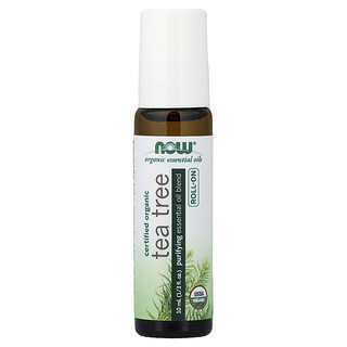 NOW Foods, Økologiske essensielle oljer, tea tree roll-on, 10 ml