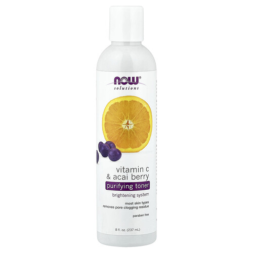 NOW Foods, Solutions, Purifying Toner, Vitamin C & Acai Berry, 8 fl oz (237 ml)
