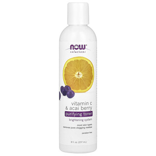 NOW Foods, Solutions, Tónico purificante, Vitamina C y baya de asaí, 237 ml (8 oz. líq.)
