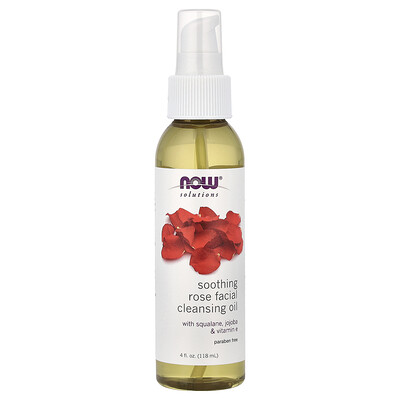 NOW Foods, Solutions, Aceite de limpieza facial de rosas calmantes, 118 ml (4 oz. Líq.)