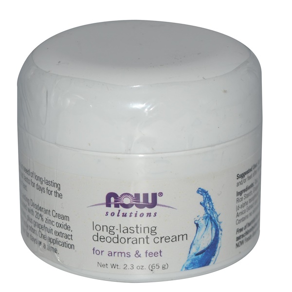 Now Foods, LongLasting Deodorant Cream, 2.3 oz (65 g) iHerb